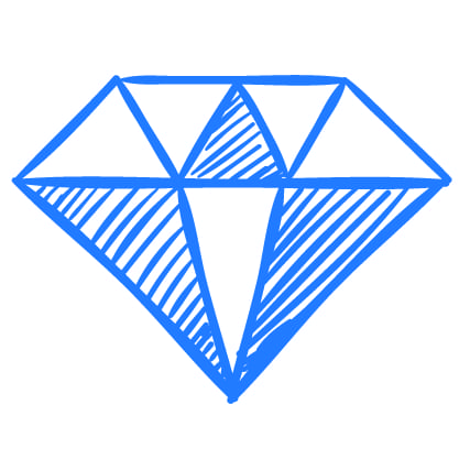 Faceted diamond icon