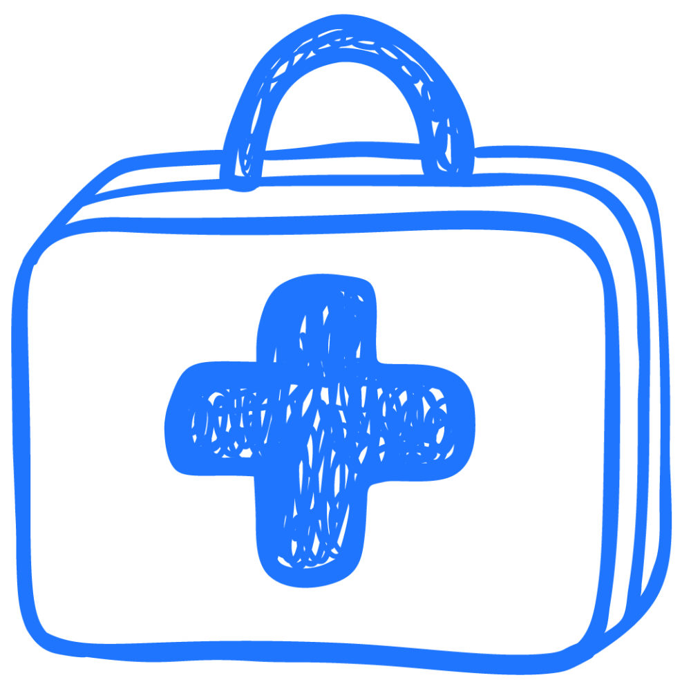 Doctor's bag with cross icon